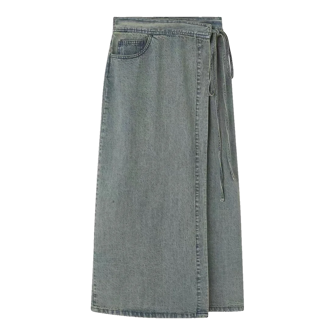 The Tie Front Denim Skirt